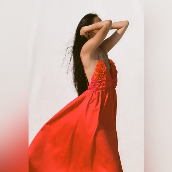 NWT Mara Hoffman Women's Annika Dress Red Size Medium - Picture 2 of 12